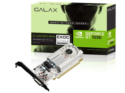 Placa De Vídeo Galax Geforce Gt 1030 Exoc White 2gb Ddr4 12x