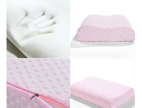 Almohada Memoria Viscoelastica Ortopedica Funda Burbuja Rosa