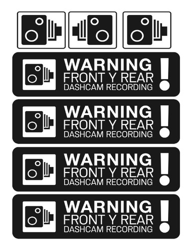 Dash Cam Set Sticker Disuasivo Para Cristales Auto  Dc05