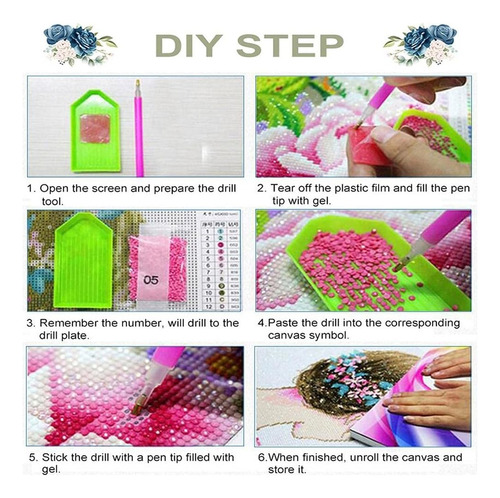 F Kit Completo De Brocas De Bricolaje 5d Para Pintar Con
