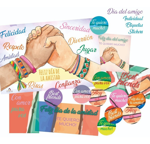 Etiquetas Stickers Dia Del Amigo Desayunos Picada Imprimible