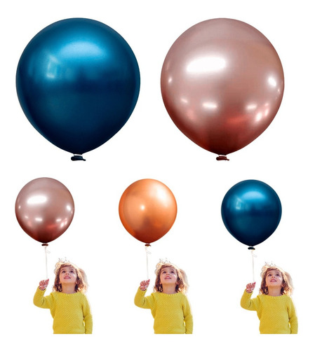 Balão Bexiga Metalizado 16 Polegadas - Gigante - 10 Unidades