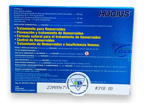 Imagen 5 de 5 de Hucius Cmd Caja C/30 Caps (prevención Hemorroides)