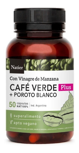 Café Verde Plus + Vinagre Manzana Nater X50 Capsulas