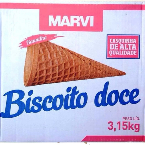 Cone Casquinha Sorvete Marvi Biscoito Doce Caixa Com 300 Un