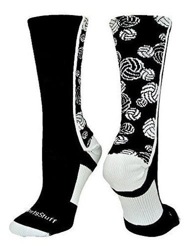 Madsportsstuff Crazy Volleyball Logo Crew Calcetines (negro