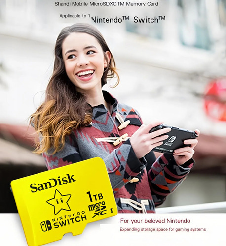 Microsd 1tb Para Nintendo Switch, Tarjeta De Memoria Sdxc De Gran Capacidad Con Velocidad De Transferencia De Hasta 100mb/s Para Juegos Y Datos