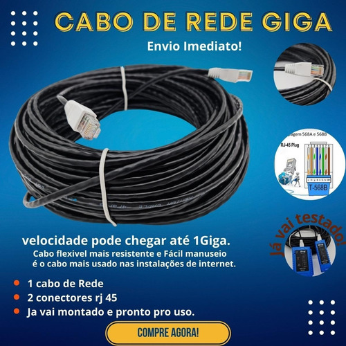 Imagem 6 de 6 de Cabo De Rede Internet Cftv Envio Imediato (3 Metros 4 Pares)