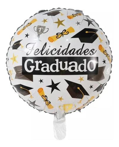 10 Globos Felicidades Graduado M2 Aire O Helio Egresados