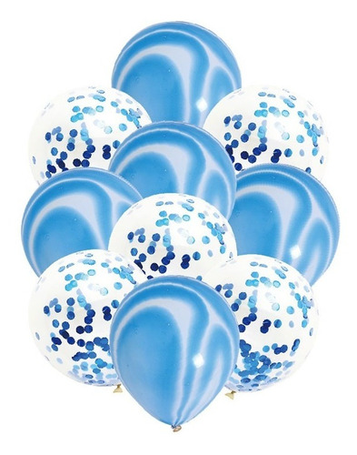 Pack 10 Uds Globos Látex Diseño Agata + Confeti