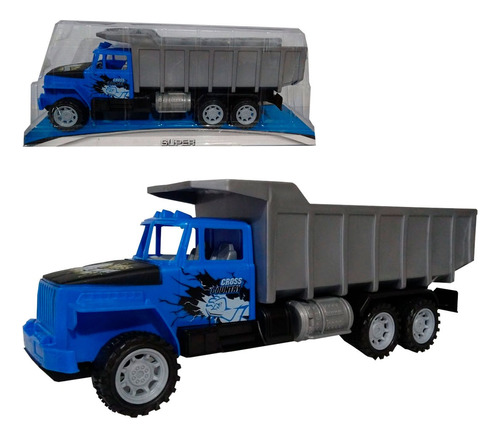 Juguete Vehiculo Friccion Camion Transportador Grande Color Azul