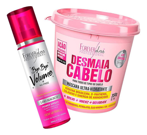 Kit Mascara Desmaia Cabelo E Bye Bye Forever Liss