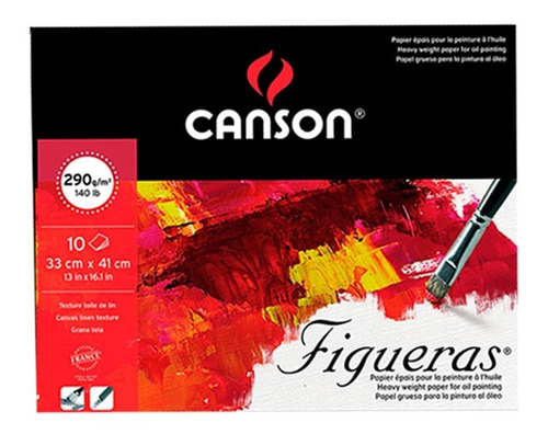 Canson Figueras Block Para Óleo 10 Hojas, 290 G 33 X 41 Cm