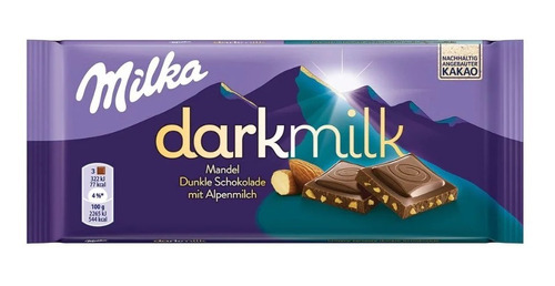 Chocolate Oscuro Con Almendras Milka Hecho En Alemania 85g