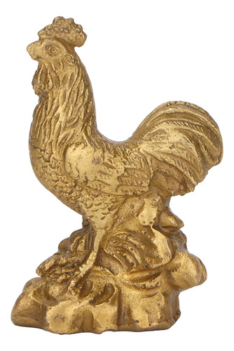 Escultura De Gallo, Latón, Artesanía Casera China