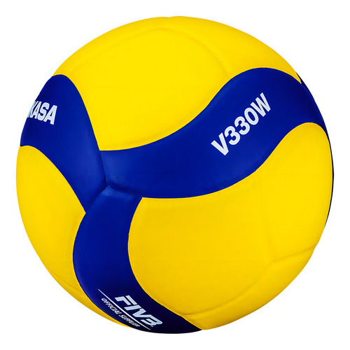 Pelota Mikasa Court V330w para voleibol, color amarillo y azul