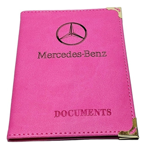 Funda Porta Documentos Auto,tarjetero,logo Mercedes Benz