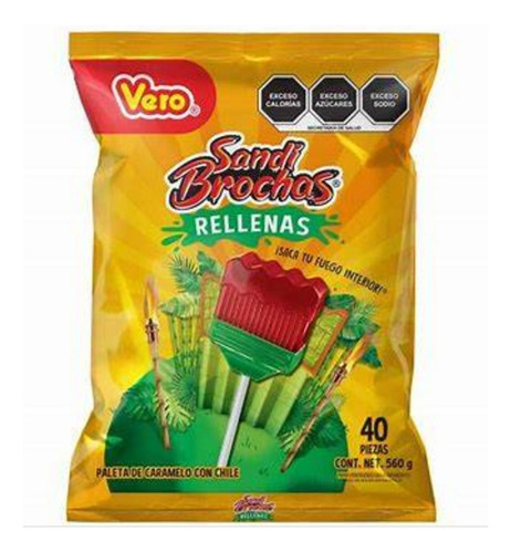Paletas Vero Sandi Brocha Rellena 40 Piezas