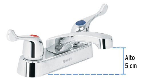 Mezcladora Lavabo 4 Cuello Corto Zamac Palanca Foset 49278