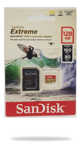 Imagen 4 de 4 de Tarjeta de memoria SanDisk SDSQXA1-128G-GN6AA Extreme con adaptador SD 128GB
