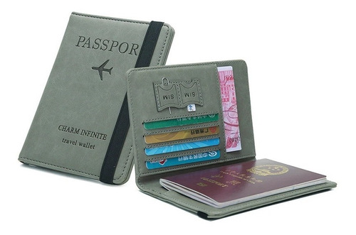 Funda Para Pasaporte Y Simcard Cuero Pu