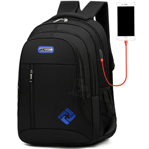 Mochila De Hombre Gran Capacidad Impermeable Con Puerto Usb