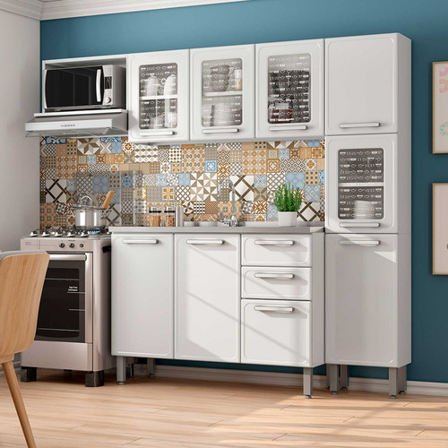 Imagen 5 de 9 de Mueble Base Triple 2 Cajones Gourmet Plus Blanco