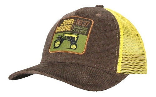 John Deere Gorra Original Café Con Malla Amarilla Retro 1837