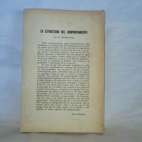 Imagen 3 de 10 de La Estructura Del Comportamiento Merleau Ponty Hachette