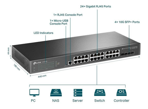Imagen 4 de 6 de Switch Tp-link Jetstream Tl-sg3428x 24 Puertos Rj45 4 Sfp+