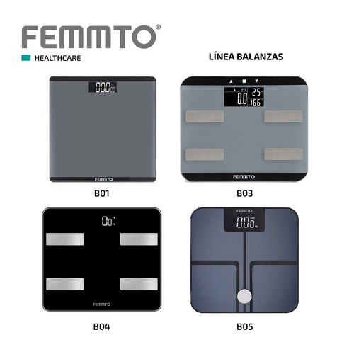 Imagen 8 de 9 de Balanza digital Femmto B01 negra, hasta 180 kg