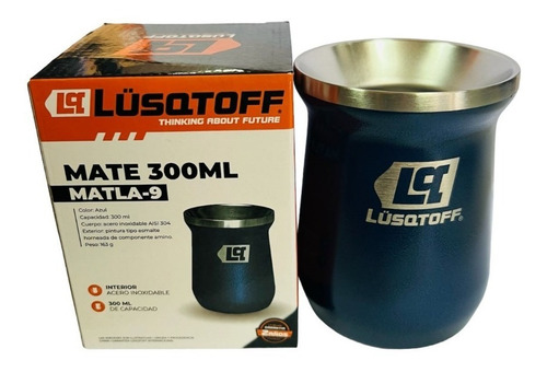 Imagen 3 de 6 de Mate De Acero Inoxidable 300 Ml Lusqtoff Azul Matla-9