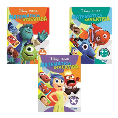 Coleção Livros Matemática Divertida Disney Pixar 4 Operações