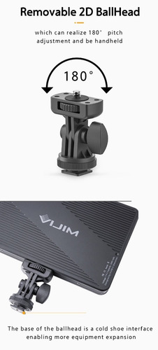 Imagen 4 de 9 de Foco Led Ulanzi Vijim Vl108 A Batería Recargable Integrada