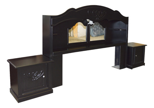 Cama Recamara Modular King Size Chocolate Sin Base Ni Colcho