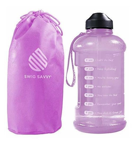 Swig Savvy Big Motivational Water Bottle With Times To Drink