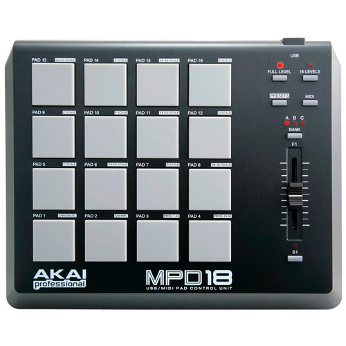 Akai Mpd18 - Controladora De Pads + Nota Fiscal + Gtia.1 Ano