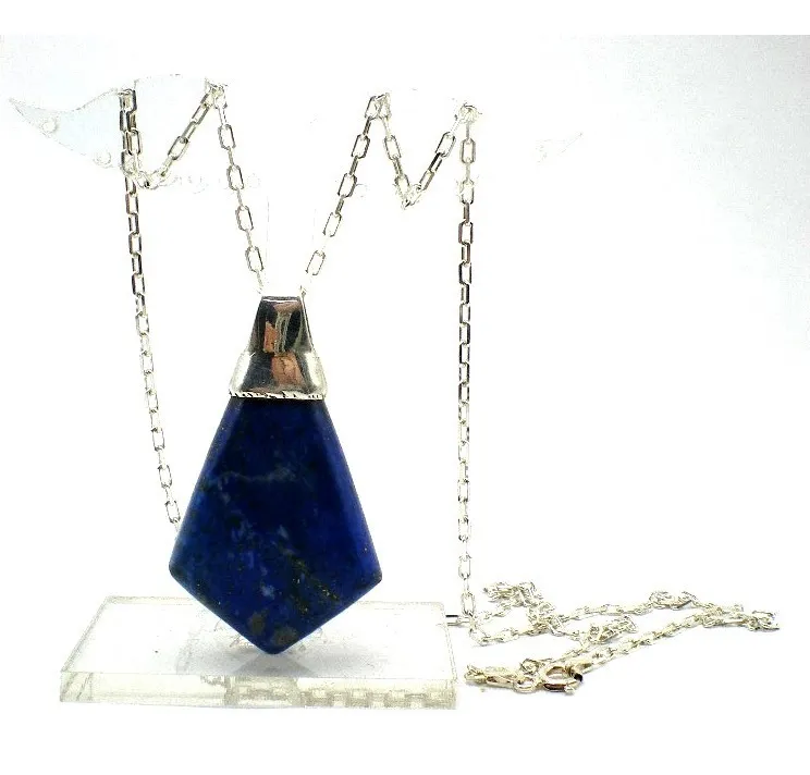 Estupenda Cadena Y Dije De Plata 925 Y Lapislazuli