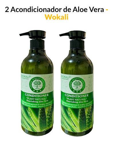 2 Acondicionador De Aloe Vera 550ml - Wokali