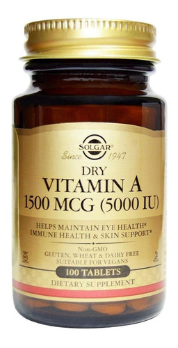 Dry Vitamin A 5000 Iu X 100 Tab - Solgar