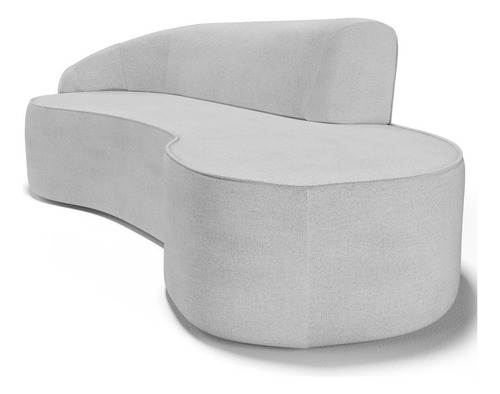 Sofá Living 3 Lugares 210cm Braço Esquerdo Mozart Linho Cza Cor Cinza