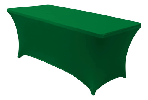 Mantel De Poliéster Elástico Verde Para Mesa Rectangular