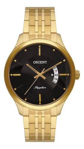 Relógio Orient Masculino Eternal Safira Mgss1257 G1kx Cor da correia Dourado Cor do bisel Dourado Cor do fundo Preto