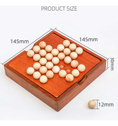 Juego De Mesa De Solitario De Madera, De Salto De Ajedrez
