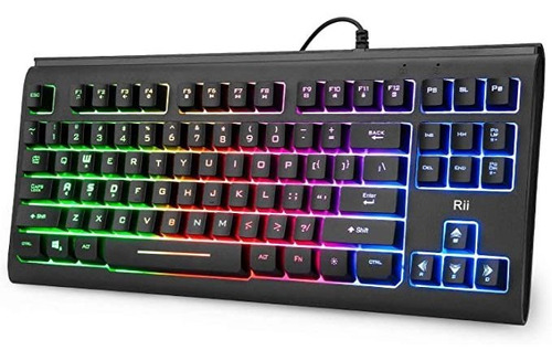 Rii Primer Rk104 - Teclado Compacto Rgb Para Juegos,