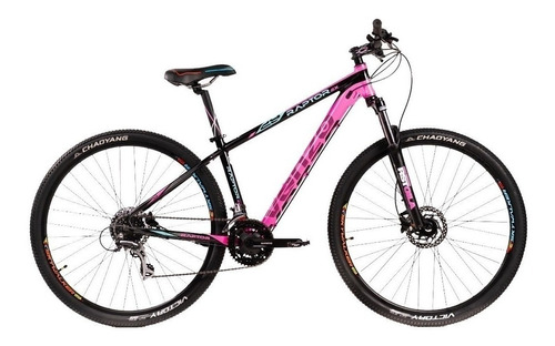 Mountain bike Venzo Raptor Ex R29 18" 27v frenos de disco hidráulico cambios Shimano color negro/rosa/teal  