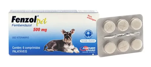 Fenzol Vermífugo Cão Agener União 6 Comprimidos 500mg