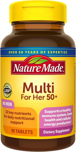 Multivitamínico Para Mujer 50+ Nature Made 90 Tabletas