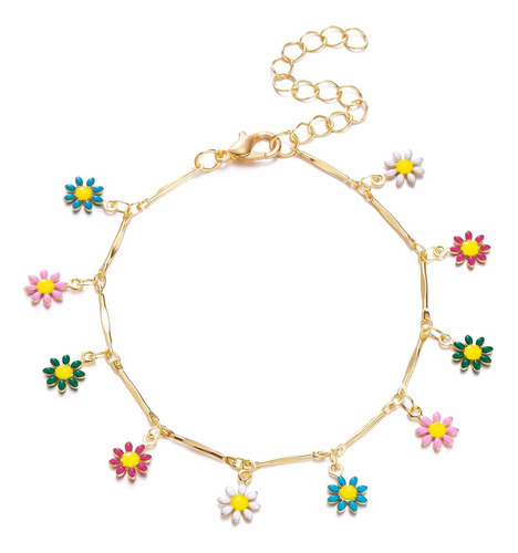 Xun Zhe Linda Pulsera De Flores De Margarita, Pulsera Con Co