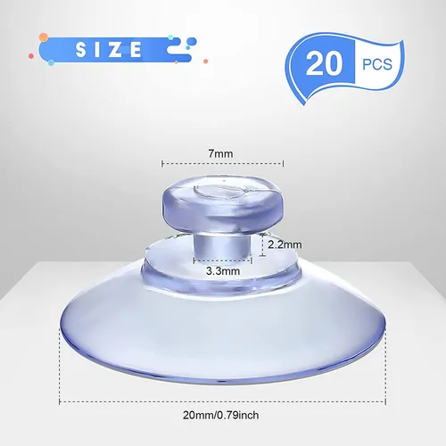 100 Ventosas Transparentes, Ventosas De Plástico, Almohadill